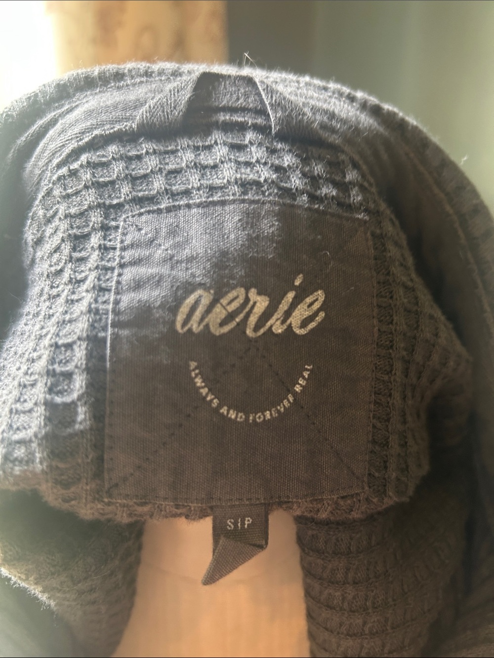 Aerie Knit Button-Up Shirt Jacket — Charcoal Gray - Picture 2 of 6